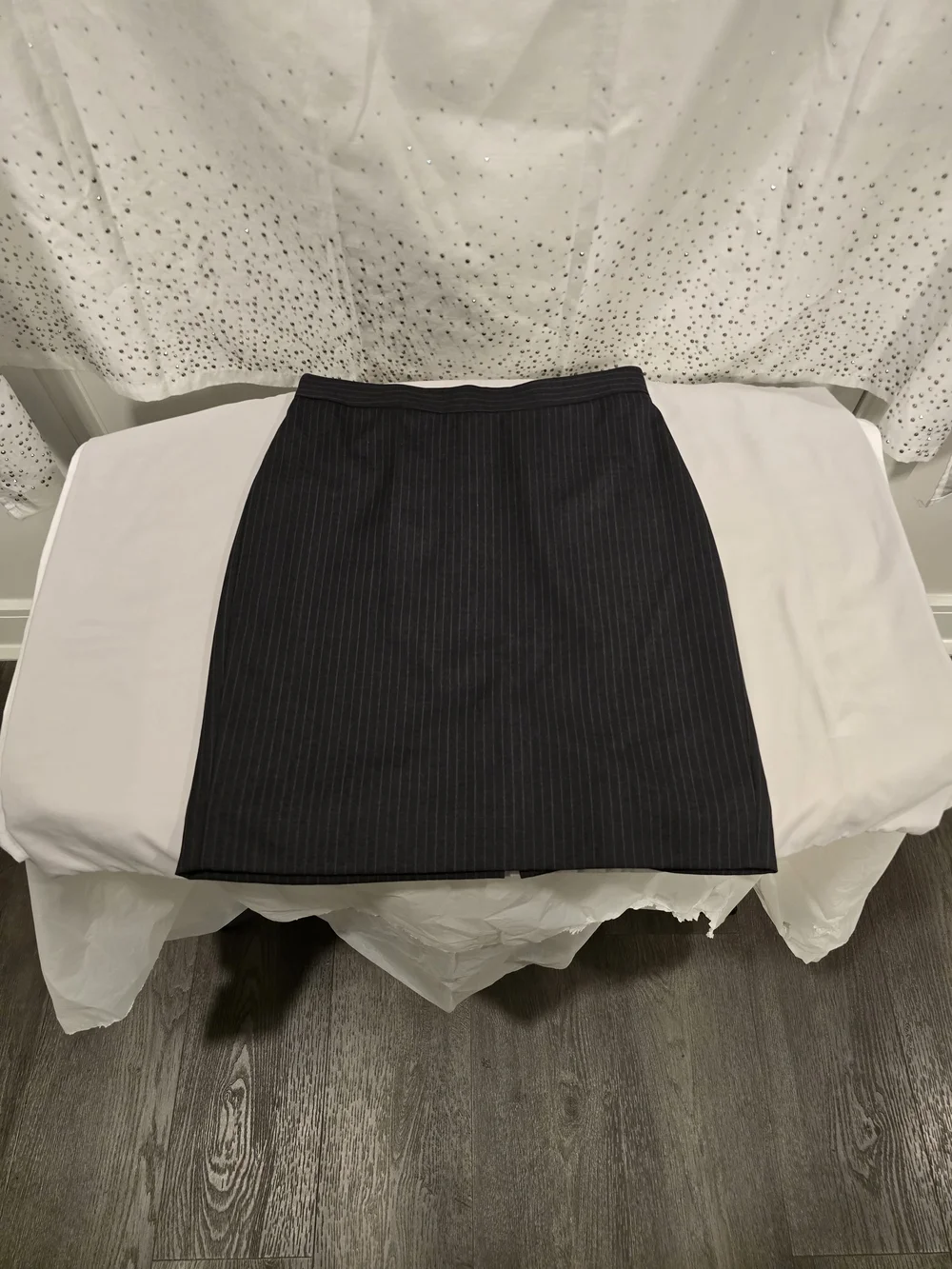 J. Crew Classic #2 Charcoal  Pinstripe Pencil Skirt Sz 0